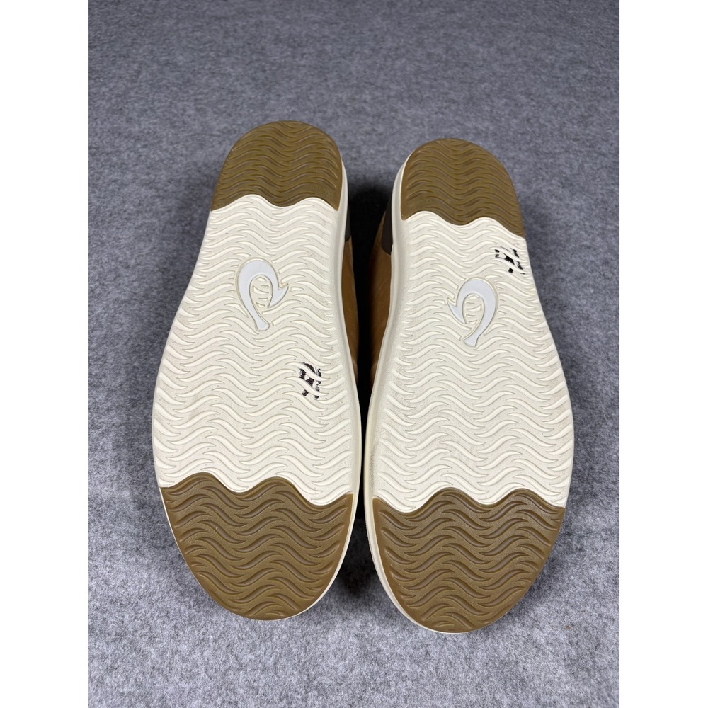 OluKai Men's Tan Leather Slip-On Loafers - Picture 4 of 10